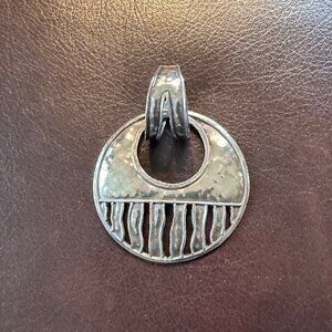 Silpada .925 Sterling Hammered Oxidized Silver Pendant entitled 'Cascading Wave'